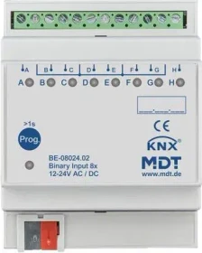 MDT Binäreingang BE 8-fach, 4TE REG, Eingänge 24V (BE-08024.02)