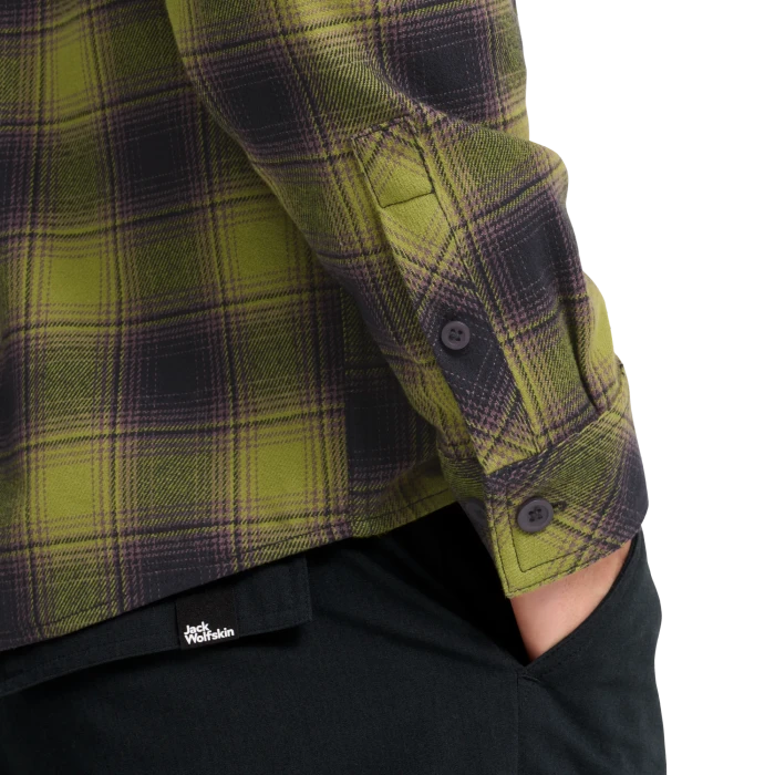 Jack Wolfskin Baja Flannel Hemd langarm check dark navy/sheer plum (Herren)