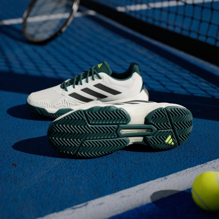adidas CourtJam Control 3 off white/silver metallic/aurora ivy