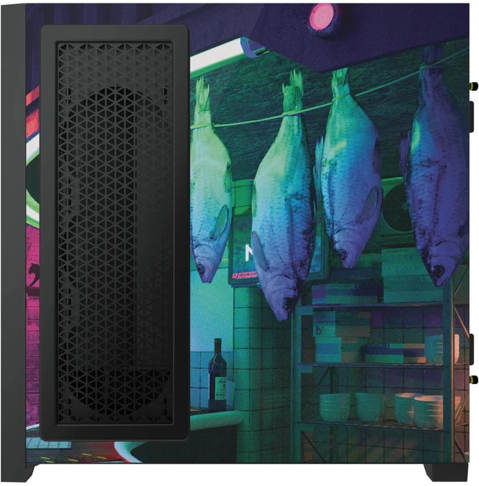 Corsair iCue 5000X RGB Signature Series Neon Night, schwarz, Glasfenster