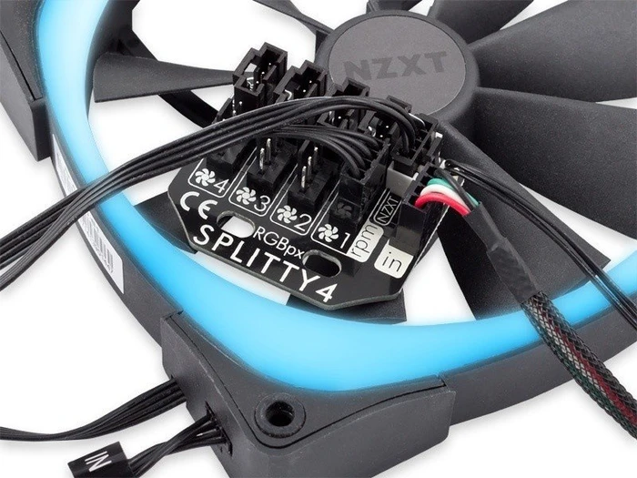 Aqua Computer RGBpx Splitty4, Lüfterverteiler, Lichtsteuerung, 4-fach