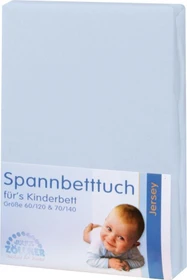 Julius Zöllner Spannleintuch für Wiege/Stubenwagen Jersey 40x90cm hellblau
