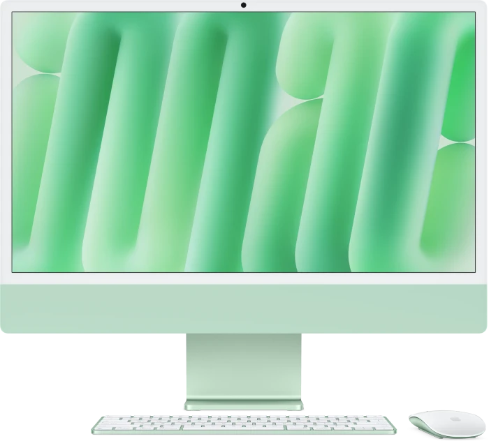 Apple iMac 24", grün, M4 - 8 Core CPU / 8 Core GPU, 24GB RAM, 256GB SSD, 1Gb LAN [2024]