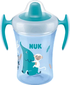 NUK Trainer Cup Trinklerntasse mit Trintülle, 6+M, 230ml, elefant türkis