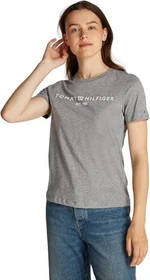 Tommy Hilfiger Roundneck Logo T-Shirt kurzarm mid grey heather (Damen)