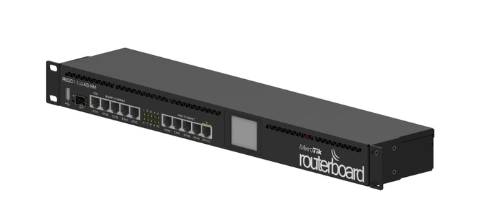 MikroTik RouterBOARD Router Rackmount Gigabit Router, 10x RJ-45, 1x SFP