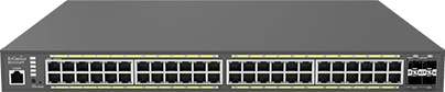 EnGenius Cloud Switch Series ECS Rackmount Gigabit Managed Switch, 48x RJ-45, 4x SFP+, 740W PoE+