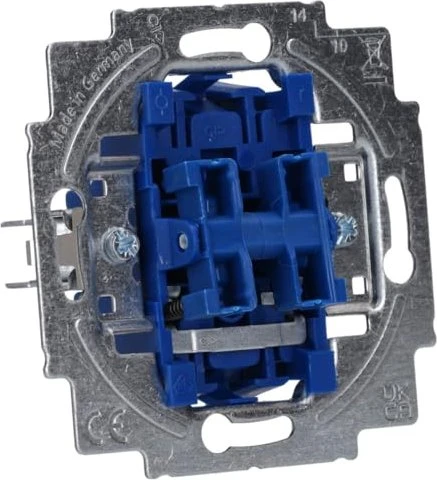 Busch-Jaeger Jalousietaster-Einsatz 2020/4 US | UP-Taster 1-polig | Wippe | Umkehrsperre | IP20 | 10A 250V | Blau Image