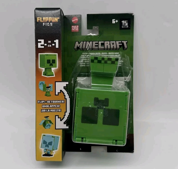 Mattel Minecraft - Flippin' Figure Creeper + Charged Creeper
