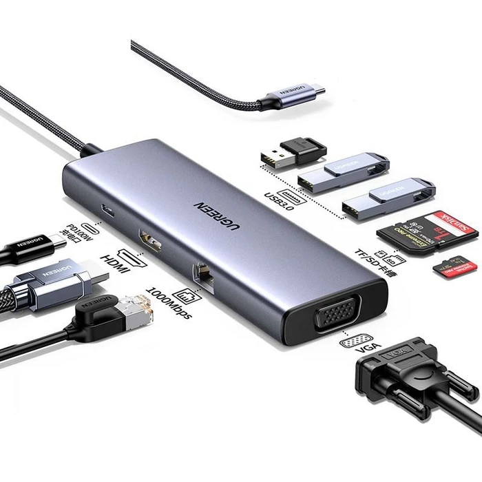 Ugreen 9-in-1 USB-C Hub, USB-C 3.0 [Stecker]