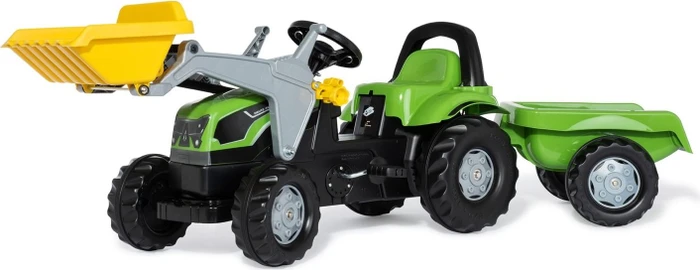 rolly toys rollyKid Deutz-Fahr Trettraktor mit Frontlader und Anhänger grün