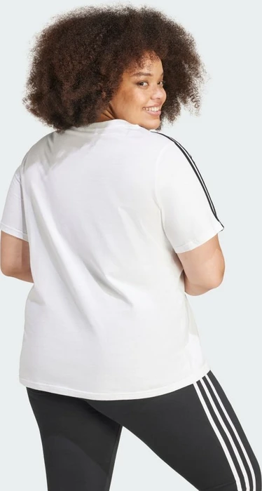 adidas Essentials Slim 3-Streifen große Größen T-Shirt kurzarm weiß/schwarz (Damen)