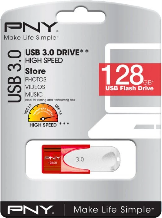 PNY Attaché 4 3.0 128GB, USB-A, USB 3.2 Gen 1×1