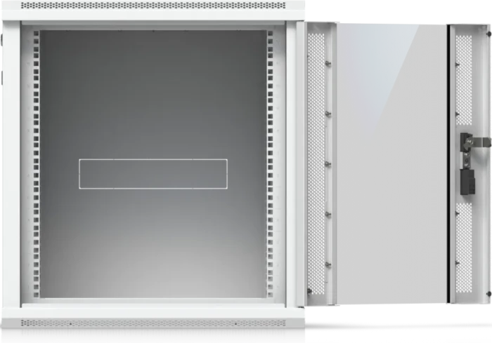 Ubiquiti 12U Rack Cabinet, 19" Wandgehäuse 12HE, Glastür, weiß, 560mm tief