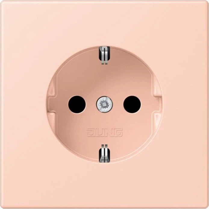 Jung SCHUKO-Steckdose, 16 A 250 V ~, Schraubklemmen, Duroplast lackiert, Serie LS, l'ocre rouge clair