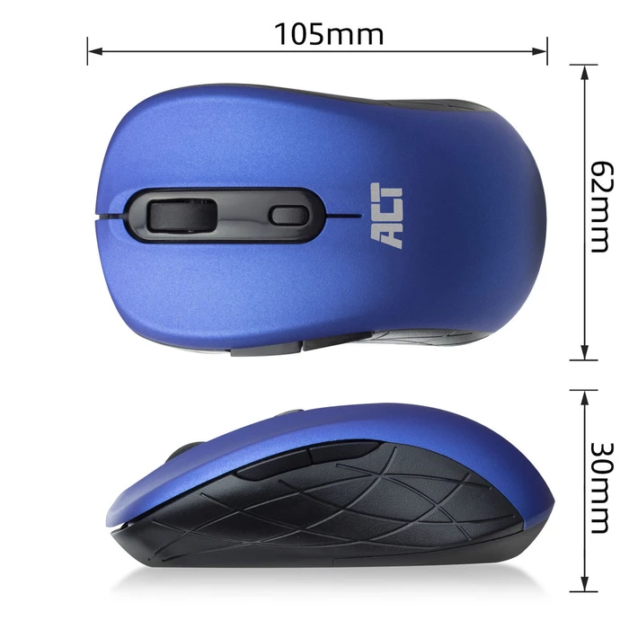 Act Wireless Mouse 1600dpi blau, USB