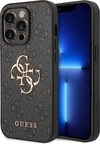 Guess Hard Cover 4G Metal Logo für Apple iPhone 14 Pro grau