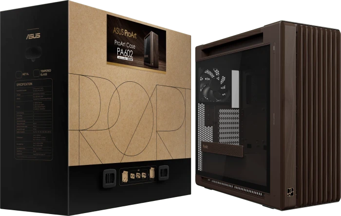 ASUS ProArt PA602 Wood Edition Retro Brown, braun, Tempered Glass Panel, Glasfenster
