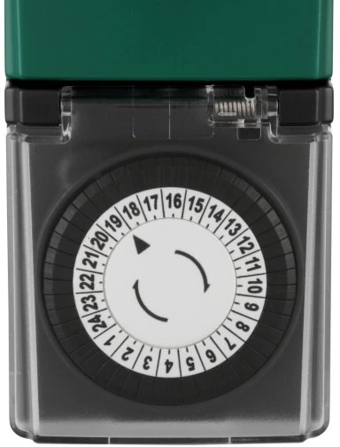 REV Ritter mechanische Außenzeitschaltuhr, IP44, schwarz/grün