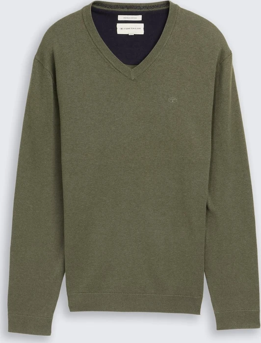 Tom Tailor Strickpullover mit V-Ausschnitt aus Baumwolle (Herren)