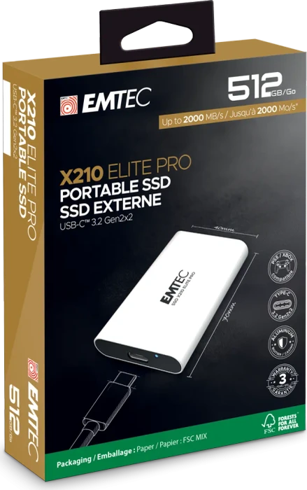Emtec X210 Elite Pro, 512GB, USB-C 3.2