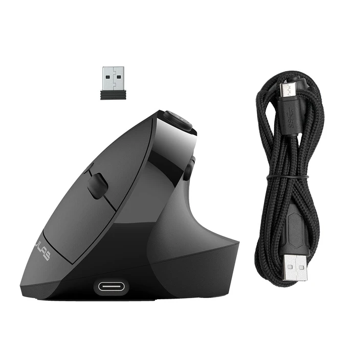 JLab JBuds Ergonomic Wireless Vertical Mouse, schwarz, USB/Bluetooth