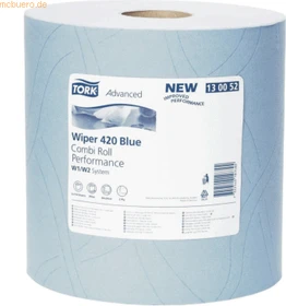 Tork Mehrzweck-Papierwischtücher-Rolle W1/2 750 Blatt blau, 2 Rollen