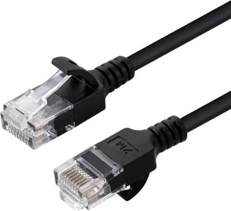 MicroConnect Slim Patchkabel, Cat6, U/UTP, RJ-45/RJ-45, 15m, schwarz
