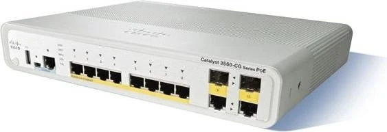 Cisco Catalyst 3560-CG Compact IP Base Desktop Gigabit Managed Switch, 8x RJ-45, 2x RJ-45/SFP, 124W PoE+