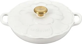 Le Creuset Gourmet-Profitopf Bräter Blume aus Gusseisen rund 26cm 2.2l white