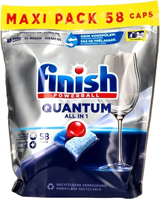 Finish Powerball Quantum All in 1 Geschirrspültabs, 58 Stück