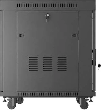 Lanberg 19" Rackschrank 15HE, LCD, freistehend, Flat Pack, V2, Glastür, IP20, RAL 9004, 800mm tief