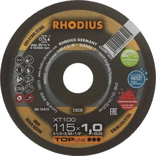 Rhodius TopLine XT100 Extended Trennscheibe, 115x1x22.23mm, 25 Stück