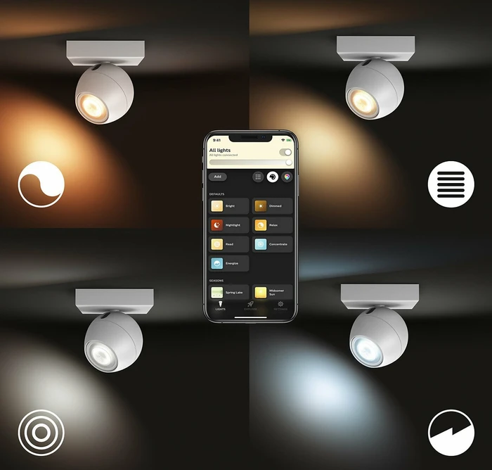 Philips Hue White Ambiance Buckram Erweiterung 1-flammig weiß