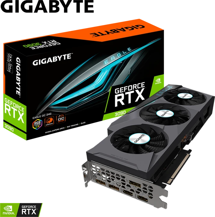 GIGABYTE GeForce RTX 3090 Eagle OC 24G, 24GB GDDR6X, 2x HDMI, 3x DP