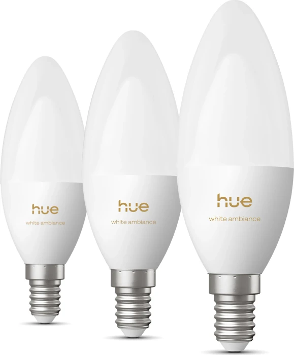 Philips Hue White Ambiance 500 LED-Bulb E14 3.7W, 3 Stück