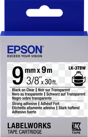 Epson LK-3TBW Beschriftungsband, 9mm, schwarz/transparent