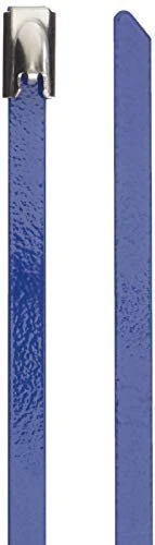 DeLOCK Edelstahl Kabelbinder, 4.6mm, 300mm, blau, 10 Stück
