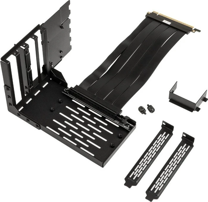 Lian Li Riser Card, inkl. PCI-Slot Blende, gewinkelt, PCIe 4.0, 200mm, schwarz