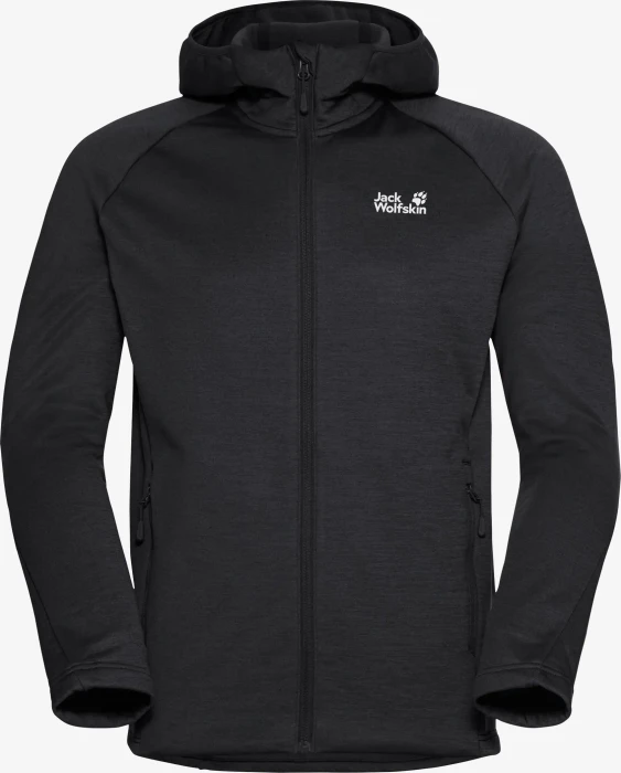 Jack Wolfskin Peak District Hooded FZ Jacke schwarz (Herren)