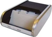 Helit the personal Visitenkartenbox, Sonderformat, silber/schwarz
