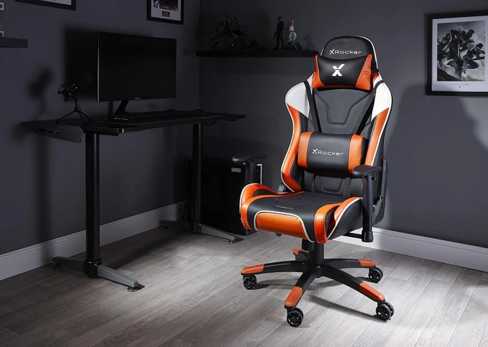 X Rocker Agility Esports Gamingstuhl, orange/schwarz