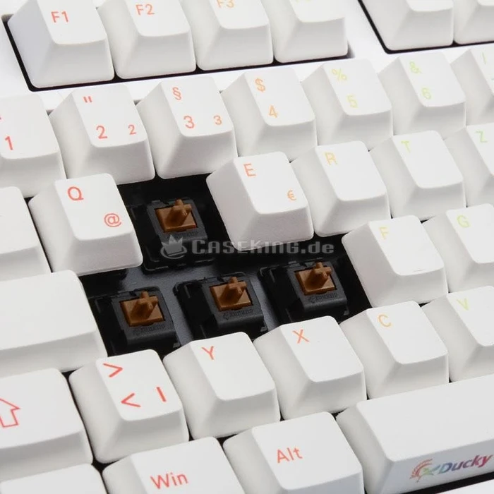 Ducky One Rainbow PBT weiß, MX BROWN, USB, DE