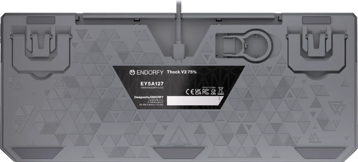 Endorfy Thock V2 75%, PBT, grau, LEDs RGB, hot-swap, Endorfy RED, USB, US