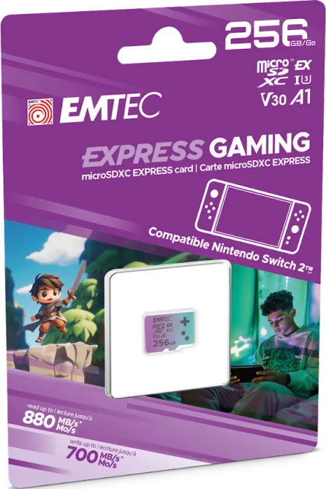 Emtec Express Gaming R880/W700 256GB, UHS-I U3, A1, Class 10, SD Express EX I