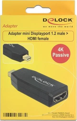 DeLOCK Mini DisplayPort 1.2 [Stecker]/HDMI [Buchse] Adapter, passiv, schwarz
