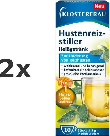 Klosterfrau Hustenreiz-Stiller Heißgetränk Pulver Sticks, 10 Stück