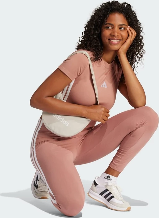 adidas Essentials 3-Streifen Cotton Leggings Hose lang warm clay/white (Damen)