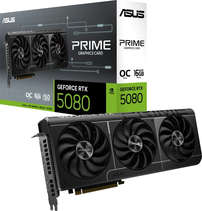 ASUS Prime GeForce RTX 5080 EVO OC, PRIME-RTX5080-O16G-EVO, 16GB GDDR7, HDMI, 3x DP