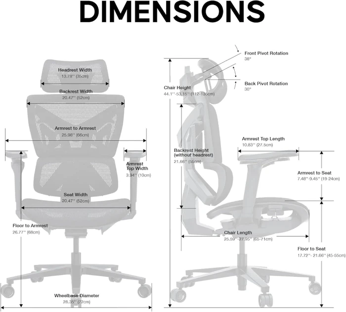 Anda Seat X-Air Pro Mesh Office Gamingstuhl, Ash Grey, grau